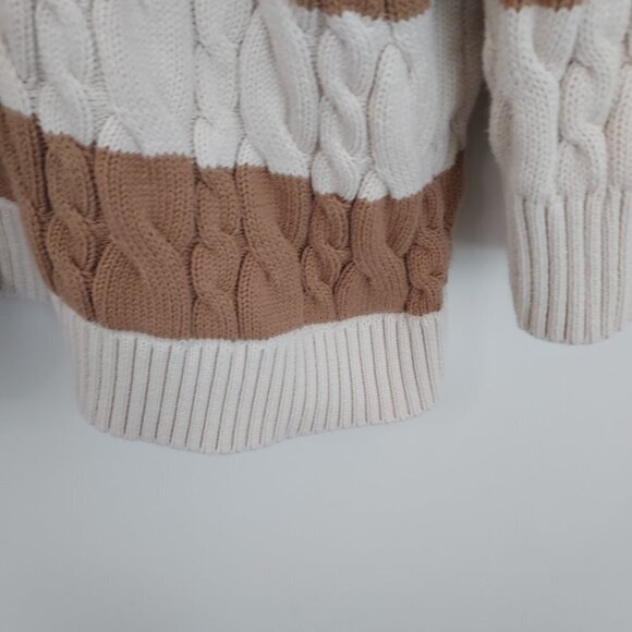 Lands' End Size 1X Cotton Cable Knit Button Down Cardigan Sweater - Picture 2 of 13
